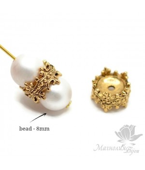 ШАПОЧКА двухсторонняя "Корона", античное золото