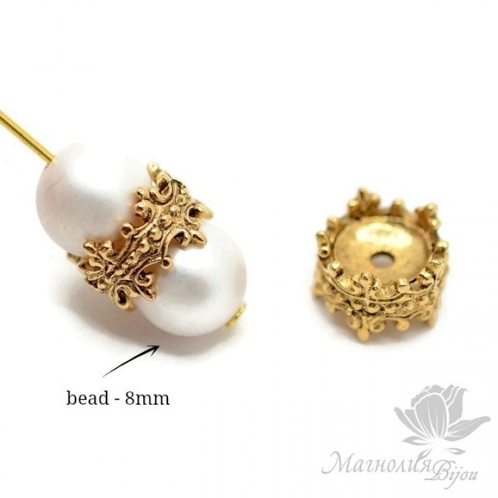 ШАПОЧКА двухсторонняя "Корона", античное золото