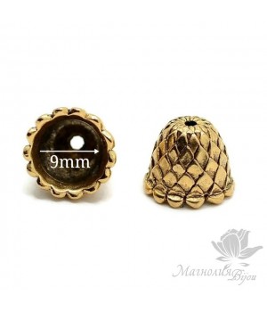 КОЛПАЧОК(шапочка) "Чешуя", античное золото КОЛПАЧОК(шапочка) "Чешуя", античное золото