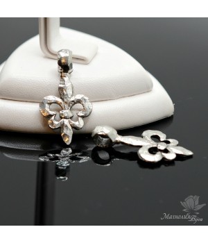 ПОДВЕСКА "Королевская лилия", античное серебро