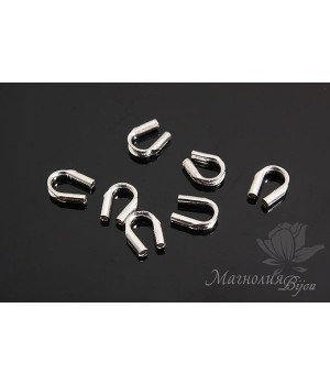 Протекторы для ювелирного тросика, родиевое покрытие