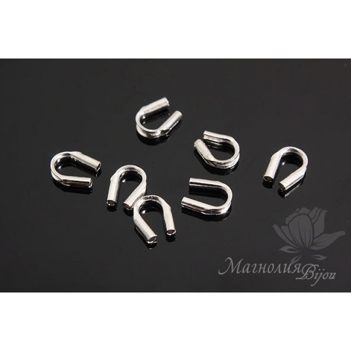 Протекторы для ювелирного тросика, родиевое покрытие