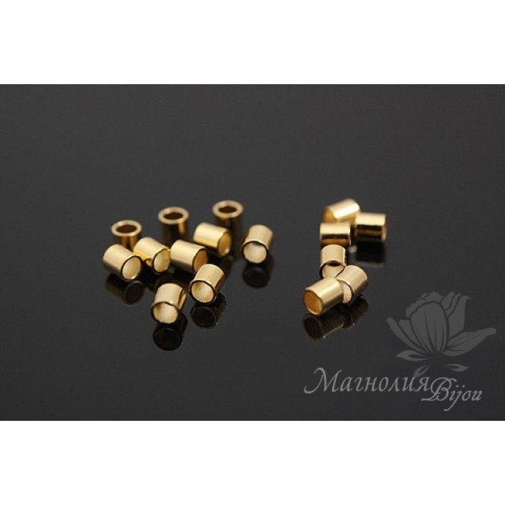 Chafas tubo 2mm, dorado 16K