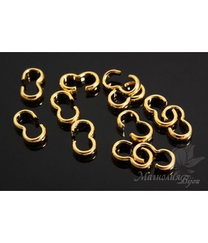 Соединитель "Восьмерка", позолота 16 карат