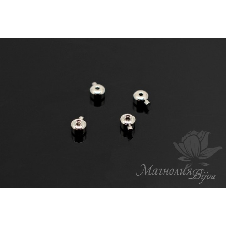 Кримпы "2 в 1", родиевое покрытие