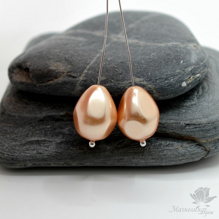 Жемчуг МАЙОРКА 12 : 15,5мм, капля фриформ, золотистый светлый