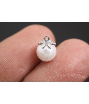 Жемчуг Майорка 10мм полупросверленный, белый