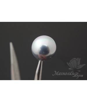 Жемчуг Майорка 10мм полупросверленный,  серый