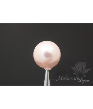 Жемчуг МАЙОРКА полупросверленный, розовый 10мм