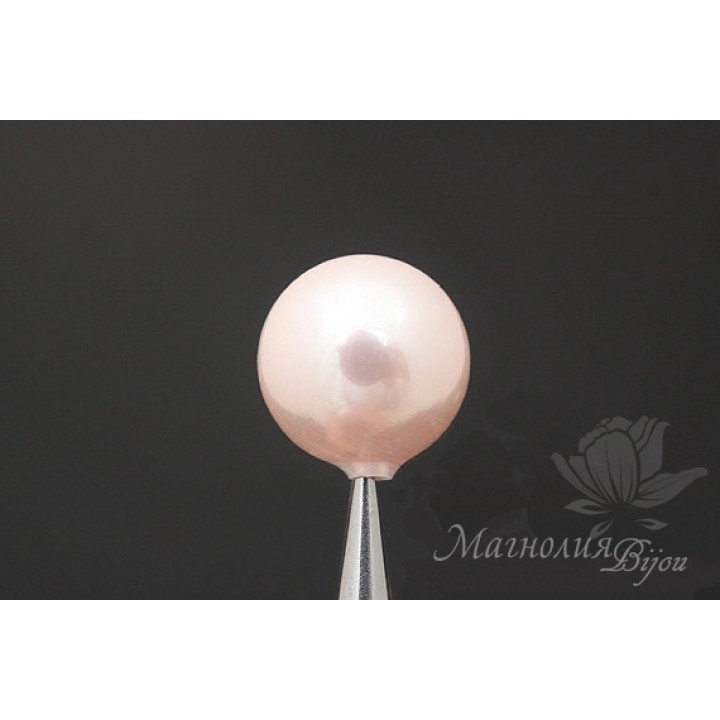 Жемчуг МАЙОРКА полупросверленный, розовый 10мм