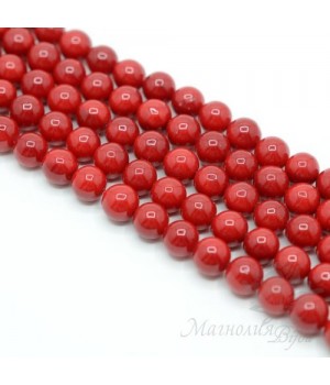 ЖЕМЧУГ Майорка, тёмно-красный 8мм, полная нить(49-50 бусин)