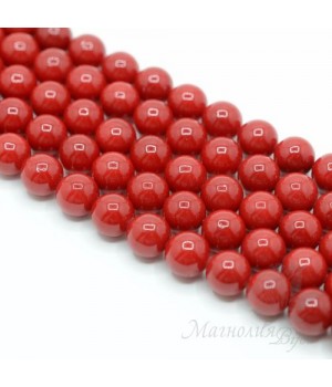ЖЕМЧУГ Майорка, тёмно-красный 10мм, полная нить(40 бусин)
