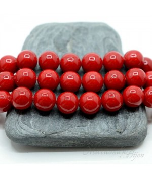 Жемчуг Майорка, тёмно-красный 10мм, 5 штук
