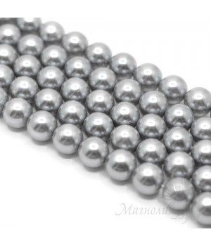 ЖЕМЧУГ Майорка, светло-серый 10мм, полная нить(40 бусин)