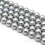 ЖЕМЧУГ Майорка, светло-серый 10мм, полная нить(40 бусин)
