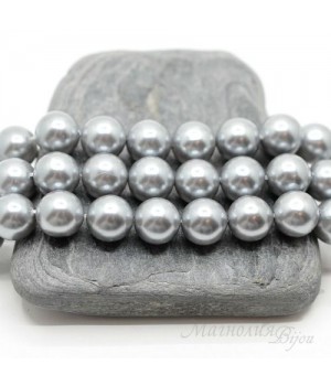 Жемчуг Майорка 10мм светло-серый, 5 штук
