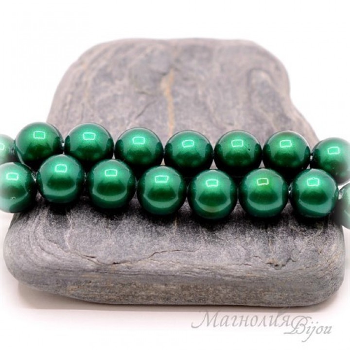 ЖЕМЧУГ Майорка, изумрудный 10мм
