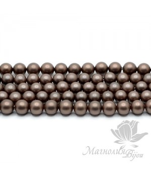 ЖЕМЧУГ Майорка, горький шоколад, матовый сатин 6мм, 5 штук