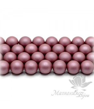 Жемчуг Майорка 10мм пепельная роза матовый сатин, 5 штук