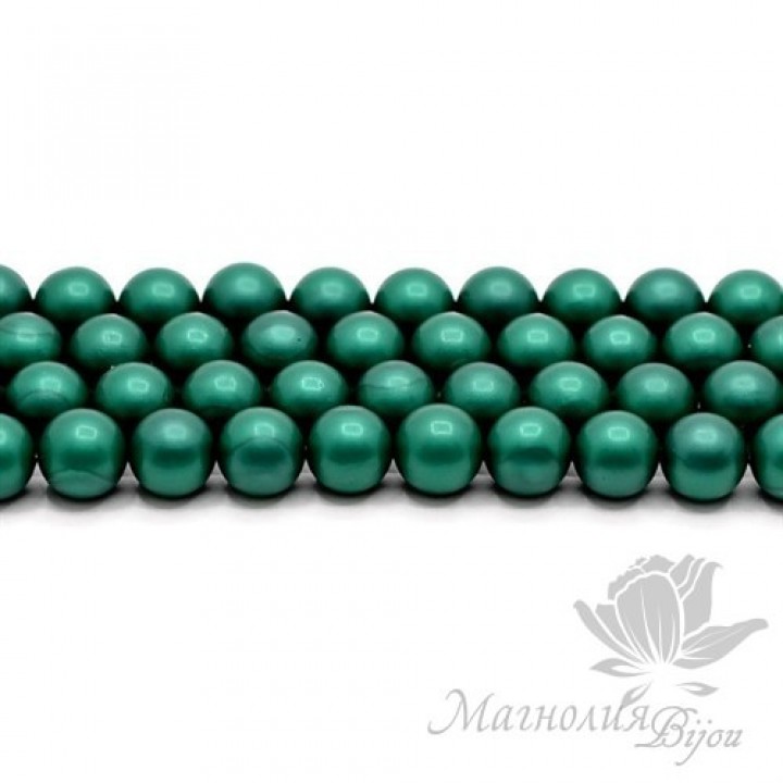 ЖЕМЧУГ Майорка, изумрудный, матовый сатин 8мм