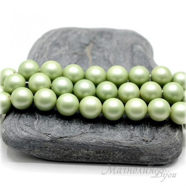 ЖЕМЧУГ Майорка, фисташковый, матовый сатин 8мм