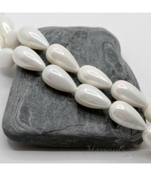 Жемчуг МАЙОРКА 10 : 18мм, капля белый