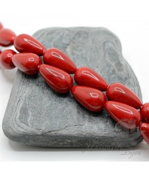 Жемчуг МАЙОРКА 10 : 18мм, капля красный