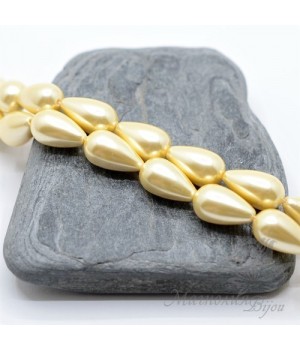 Жемчуг МАЙОРКА 8 : 14мм, капля светло-золотистый