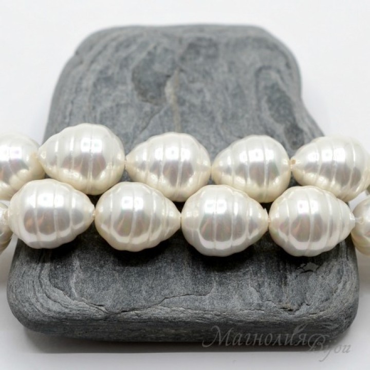 ЖЕМЧУГ Майорка Барочный, белый 16 : 13мм