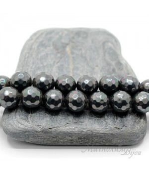ЖЕМЧУГ Майорка, черный граненый 10мм