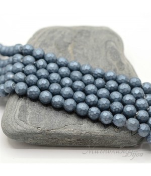 ЖЕМЧУГ Майорка, граненый 6мм, цвет "стальной синий", 10 штук