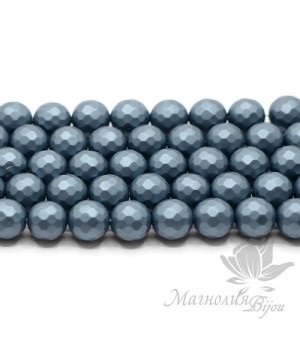 ЖЕМЧУГ Майорка, граненый 10мм, цвет "стальной синий", 10 штук