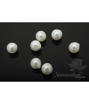 Жемчуг МАЙОРКА полупросверленный, белый 4мм