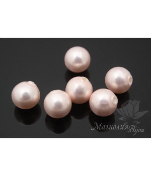 Жемчуг МАЙОРКА полупросверленный, розовый 6мм