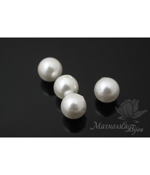 Жемчуг МАЙОРКА полупросверленный, белый 6мм