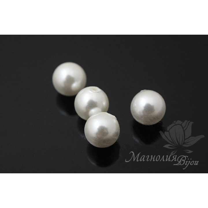 Жемчуг МАЙОРКА полупросверленный, белый 6мм