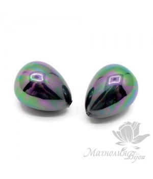 Жемчуг МАЙОРКА 14:18 мм, полупросверленная капля, черный