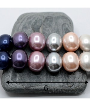 ЖЕМЧУГ Майорка, Микс 13(6 бусин), 13 : 15мм