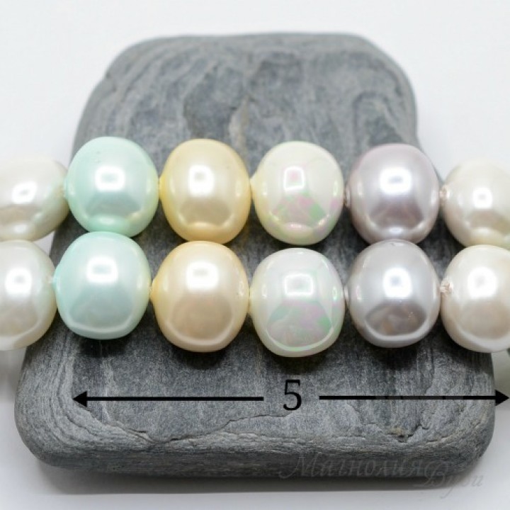 ЖЕМЧУГ Майорка Микс "Ivory", 15 : 13 : 11мм, 5 штук