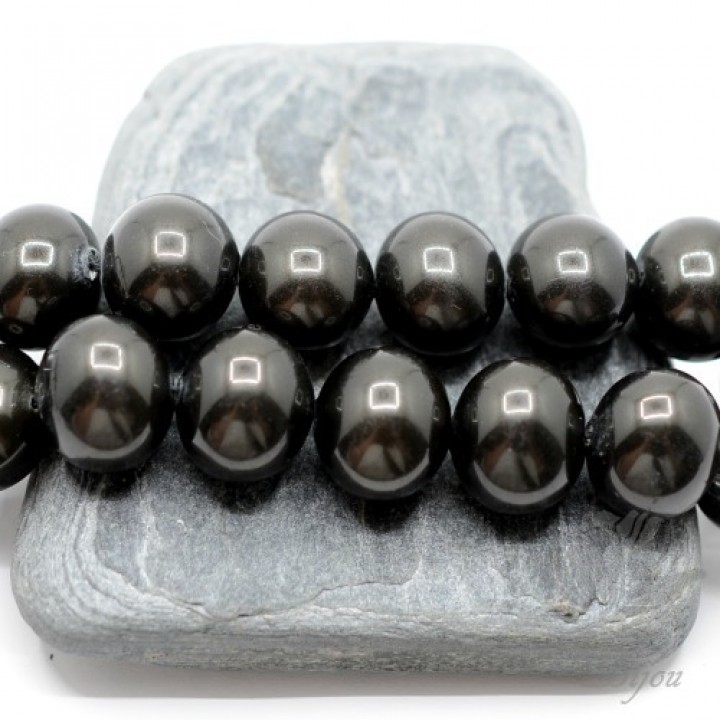 ЖЕМЧУГ Майорка, форма "боб" 13мм : 15мм, антрацит