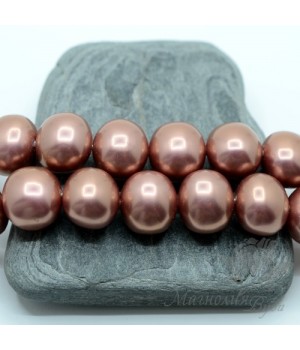 Жемчуг Майорка, форма "боб" 13мм : 15мм, пепельная роза