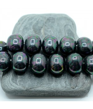 ЖЕМЧУГ Майорка, форма "боб" 13 : 15мм, чёрный павлин