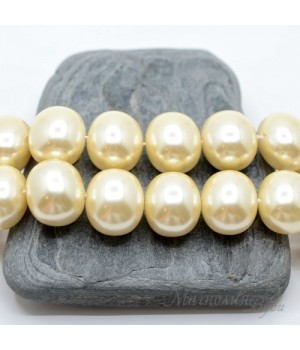 ЖЕМЧУГ Майорка, форма "боб" 13 : 15мм, светло-золотой