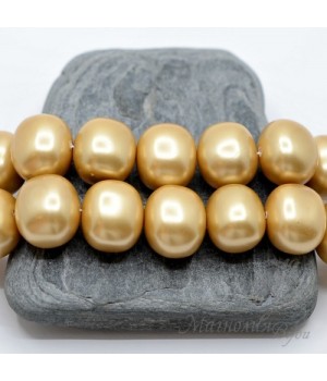 ЖЕМЧУГ Майорка, форма "боб" 13 : 15мм, темно-золотой