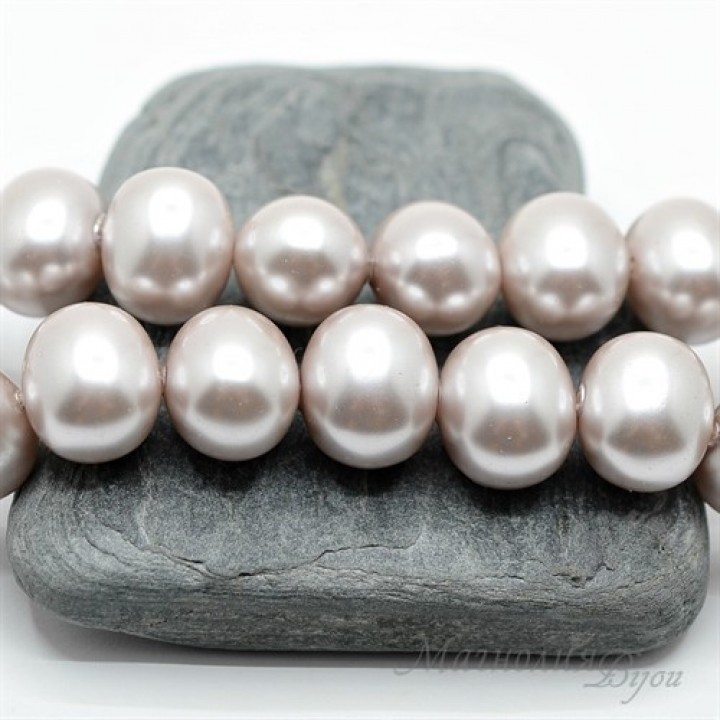 ЖЕМЧУГ Майорка, форма "боб" 13мм : 15мм, чертополох