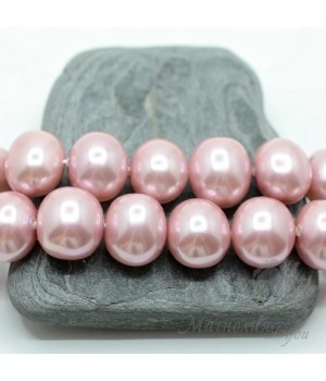 ЖЕМЧУГ Майорка, форма "боб" 13 : 15мм, розовый