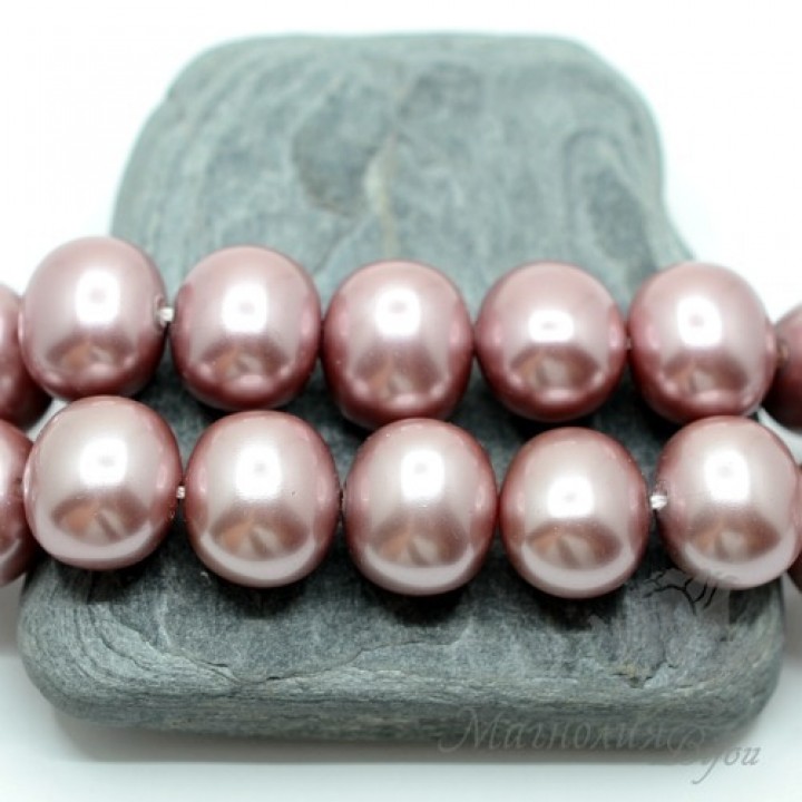 ЖЕМЧУГ Майорка, форма "боб" 13мм : 15мм, лиловый