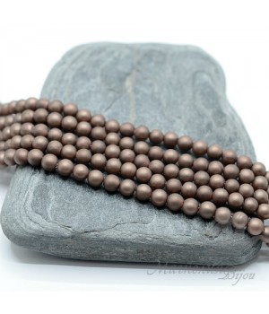 ЖЕМЧУГ Майорка, горький шоколад, матовый сатин 4мм, 10 штук