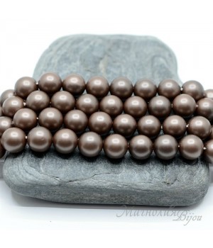 ЖЕМЧУГ Майорка, горький шоколад, матовый сатин 8мм
