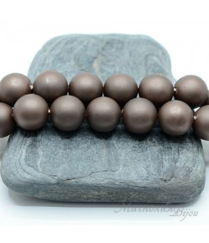 ЖЕМЧУГ Майорка, горький шоколад, матовый сатин 12мм